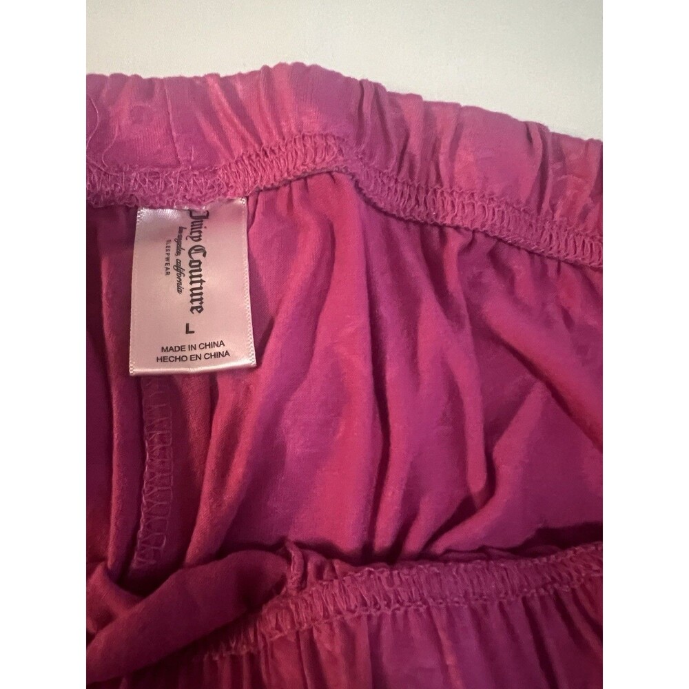 Juicy Couture 2pc Top Pants Pajamas Sz L Rhinestones Embossed Fairy Glam EUC - Picture 5 of 6